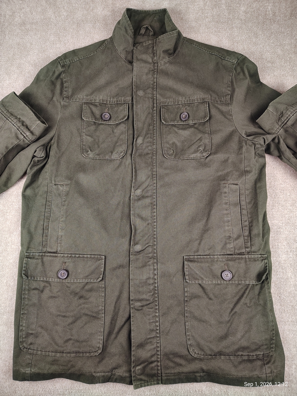 Men's Claiborne Cotton Olive Green Utility Field Jacket Sz XL
